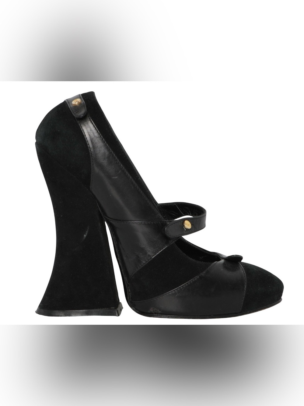 Y2K Biba Suede Leather Chunky Platform High Heel 7.5 8